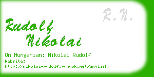 rudolf nikolai business card